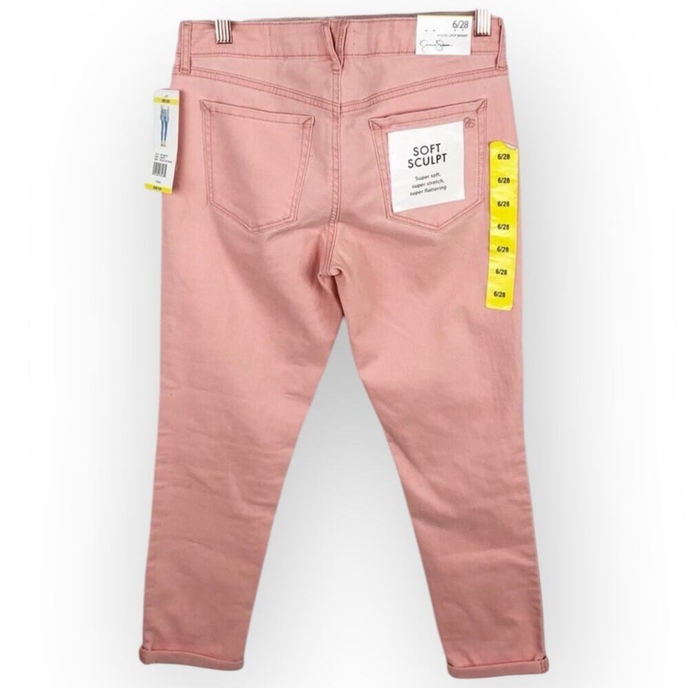 Jessica Simpson Rolled Crop Skinny Jeans Pink Size 6 - Picture 5 of 11